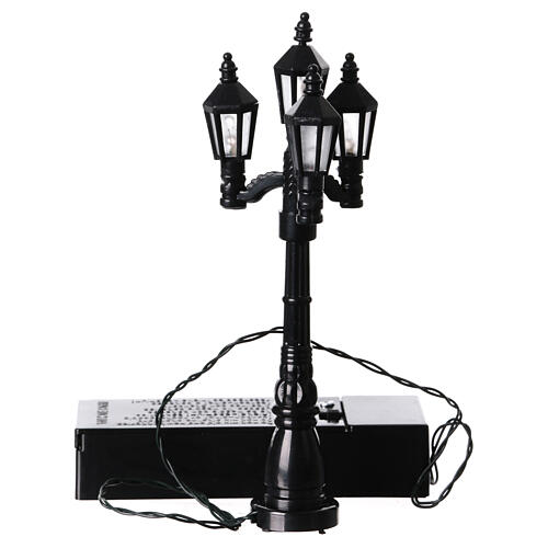 Battery powered street lamp with 4 lights, H11cm 3