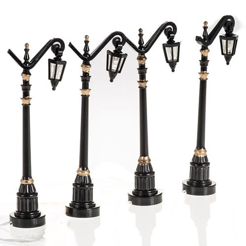 Battery powered street lamps, set of 4, 3x1.5x10cm 1