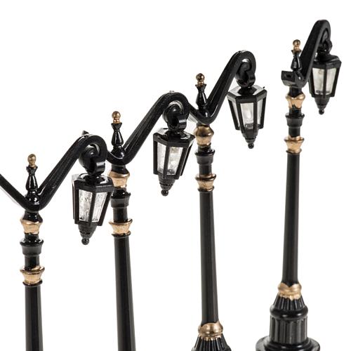 Battery powered street lamps, set of 4, 3x1.5x10cm 2