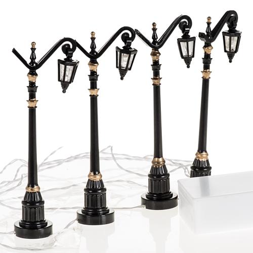 Battery powered street lamps, set of 4, 3x1.5x10cm 3