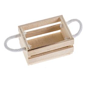 Nativity accessory, wooden box with rope handles