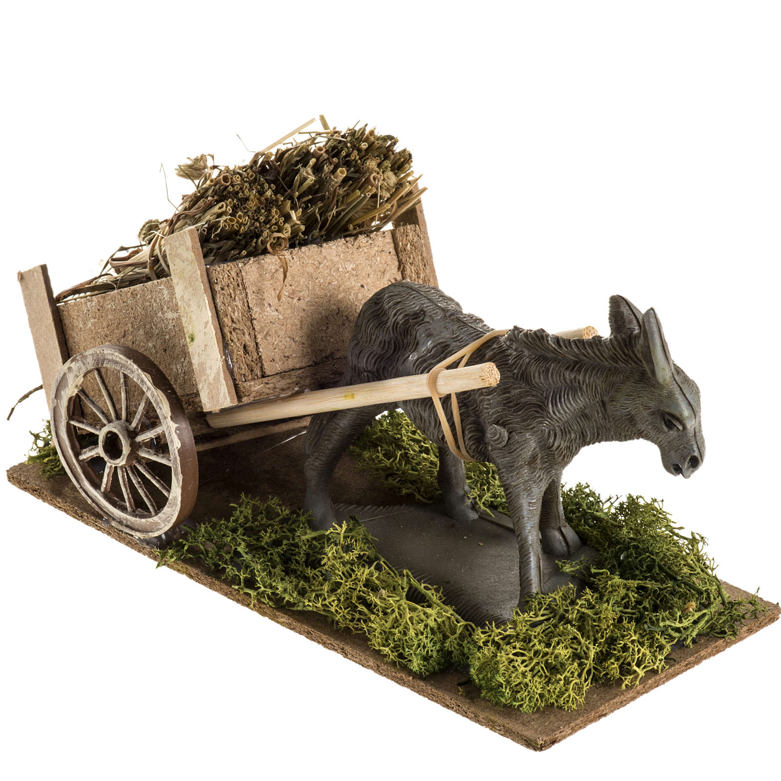 Chariot Avec Foin Pour Crèche 6cm - Figurine Martino Landi Moranduzzo Échelle 1:32 Fabriquée En Italie