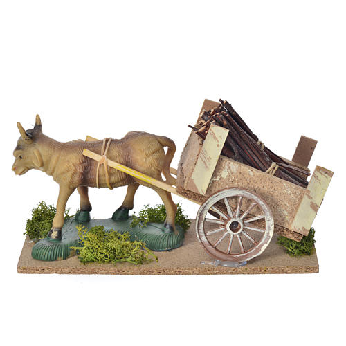 Boeuf avec chariot  milieu crèche 4