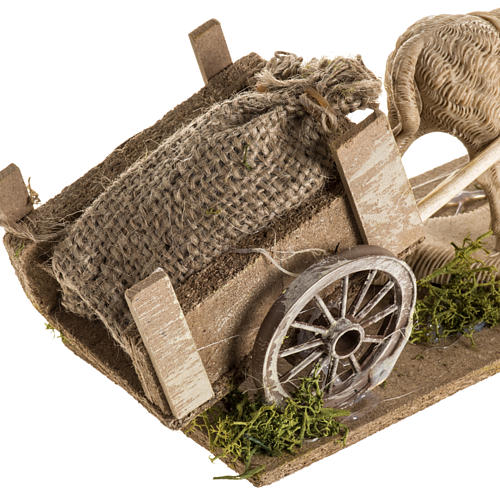 Nativity scene figurines, ox, cart 3