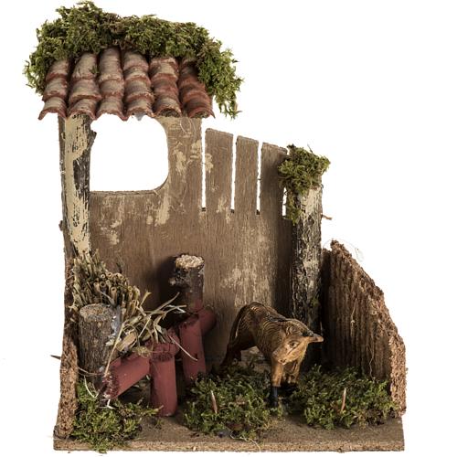 Mucca nella stalla ambientazione presepe 8-10 cm 1