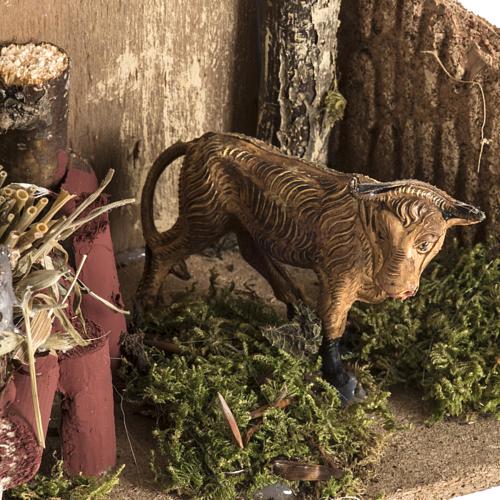 Mucca nella stalla ambientazione presepe 8-10 cm 4