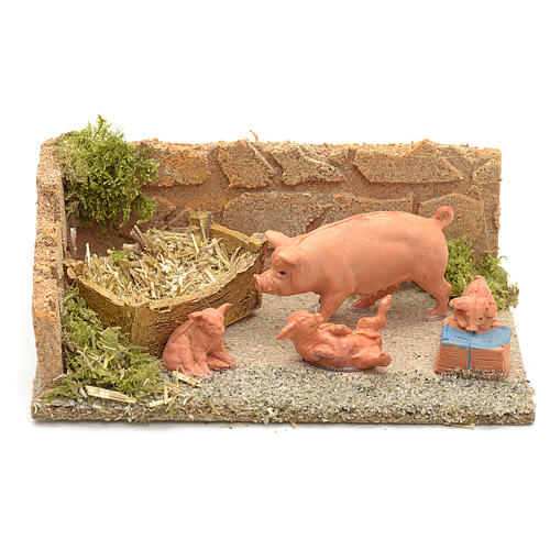 Schweine für Krippe 8/10cm 1