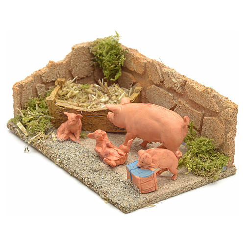 Schweine für Krippe 8/10cm 2