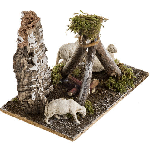 Nativity scene figurines, sheep and dog 2