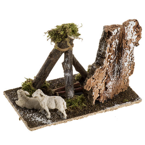Nativity scene figurines, sheep and dog 4