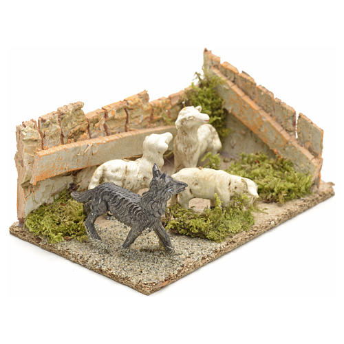 Nativity scene figurines, sheep and dog 6