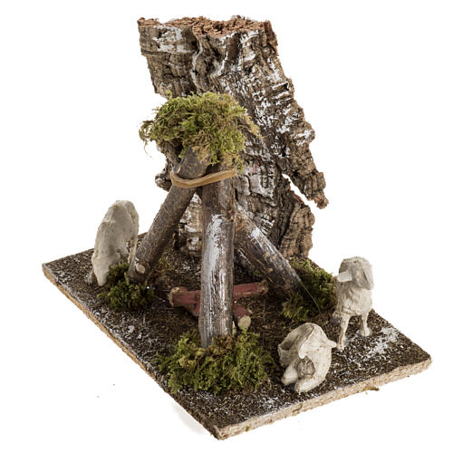 Nativity scene figurines, sheep and dog 3