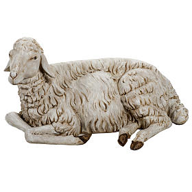 Mouton couché crèche 180 cm résine Fontanin