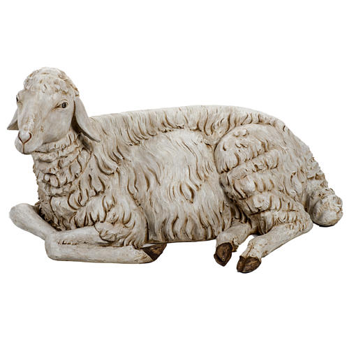 Mouton couché crèche 180 cm résine Fontanin 1