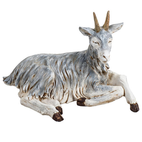 Cabra deitada resina para presépio Fontanini com figuras de altura média 125 cm 1
