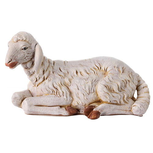 Mouton couché crèche Fontanini 65 cm résine 1