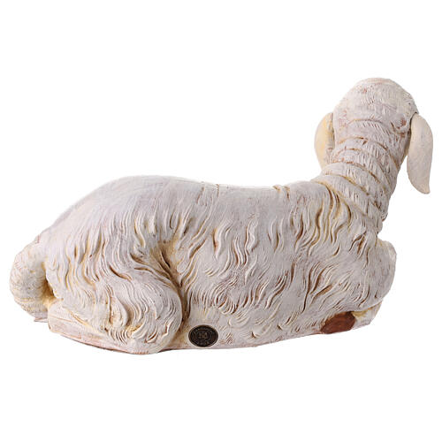Mouton couché crèche Fontanini 65 cm résine 4