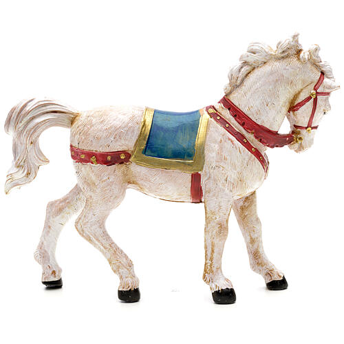 Cavalo branco para Presépio Fontanini com figuras de altura média 12 cm 2