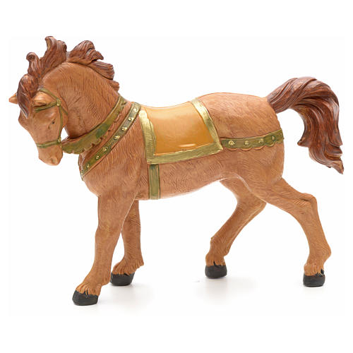 Cavalo castanho para Presépio Fontanini com figuras de altura média 12 cm 7