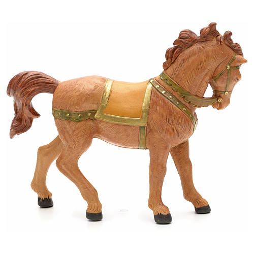 Cavalo castanho para Presépio Fontanini com figuras de altura média 12 cm 8