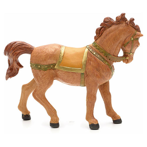 Cavalo castanho para Presépio Fontanini com figuras de altura média 12 cm 4