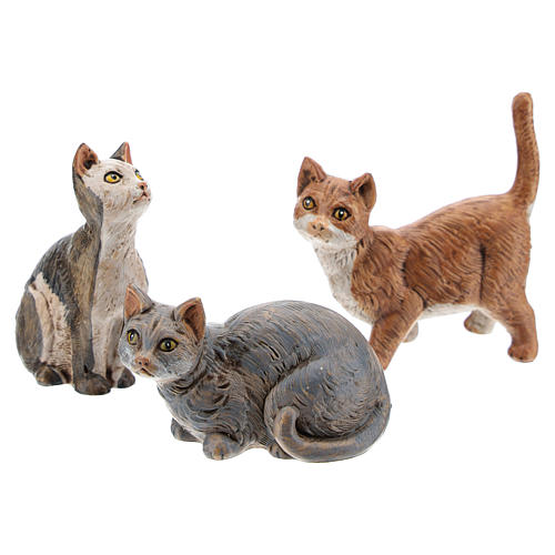Três gatos para presépio Fontanini com figuras de altura média 30 cm 1