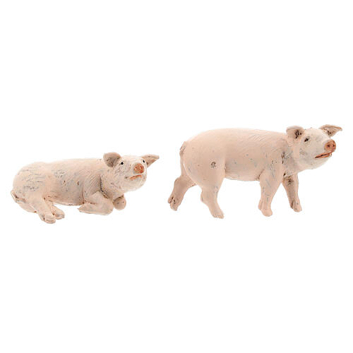 Familie von Schweinen 4 Stücke Fontanini 12 cm 3