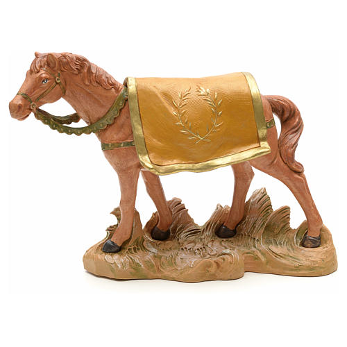 Cavalo castanho para Presépio Fontanini com figuras de altura média 19 cm 1