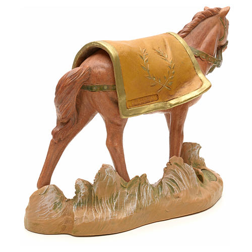 Cavalo castanho para Presépio Fontanini com figuras de altura média 19 cm 3