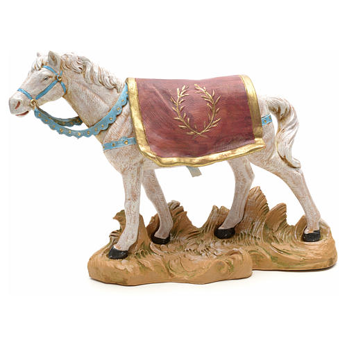 Cavalo branco para Presépio Fontanini com figuras de altura média 19 cm 1