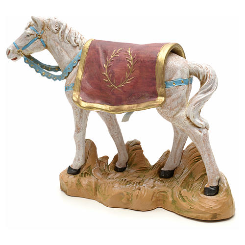 Cavalo branco para Presépio Fontanini com figuras de altura média 19 cm 2