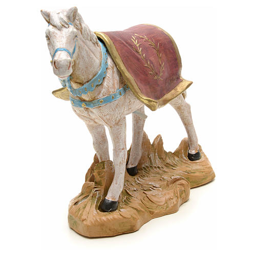 Cavalo branco para Presépio Fontanini com figuras de altura média 19 cm 4