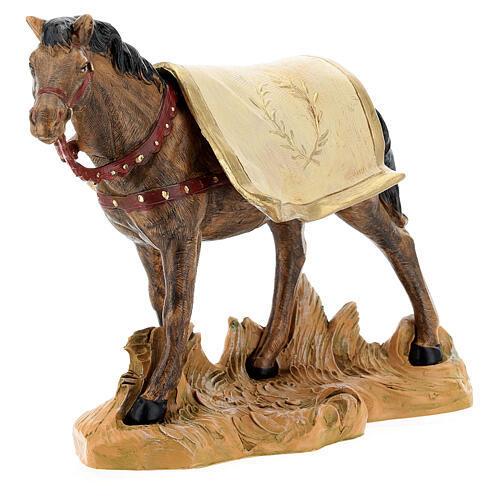 Cavalo preto para Presépio Fontanini com figuras de altura média 19 cm 2