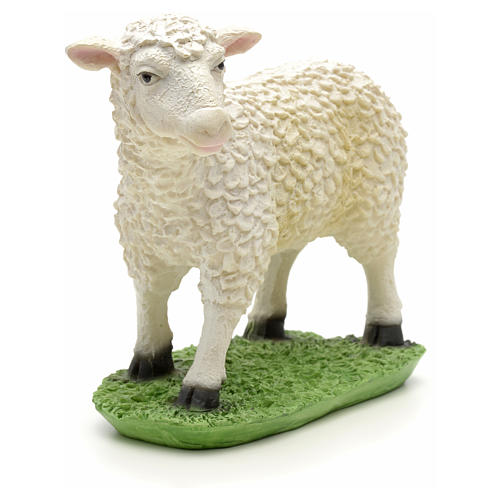 Schaf Krippe aus Harz 17x15 cm 3