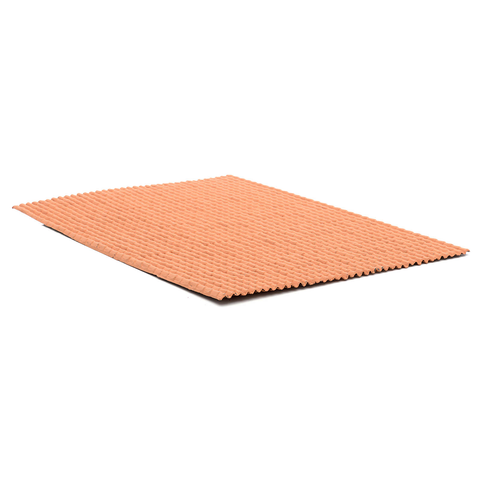 Toit Crèche Plastique Holyart - Panneau Tuiles Rouges Nuancées 50x35 Cm Pour Maison De Noël