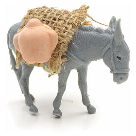 Nativity figurine, donkey with load, 10cm