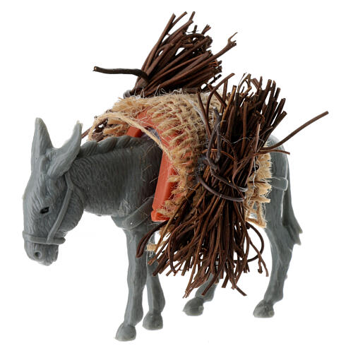 Nativity figurine, donkey with load, 10cm 7