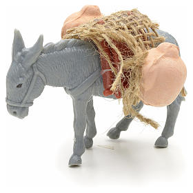 Nativity figurine, donkey with load measuring 10cm