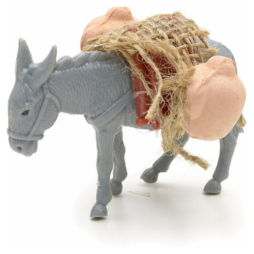 Nativity figurine, donkey with load measuring 10cm 5