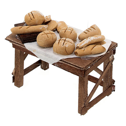 Tisch mit Brot neapolitanische Krippe 2