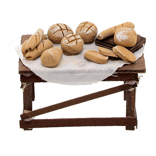 Tisch mit Brot neapolitanische Krippe 5