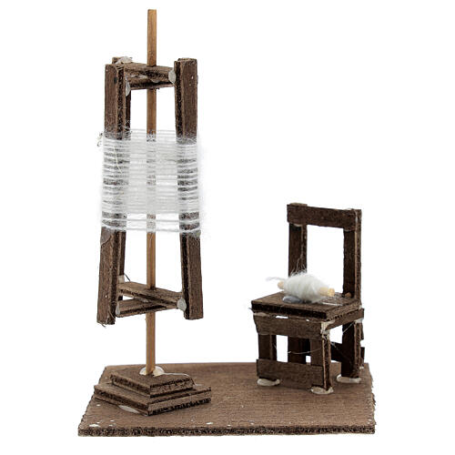 Neapolitan Nativity scene accessory, spinning mill with chair 1