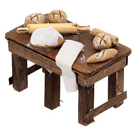 Table du boulanger en miniature crèche Napolitaine