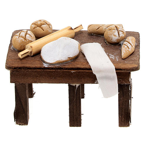 Table du boulanger en miniature crèche Napolitaine 1