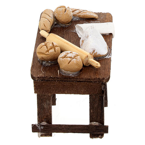 Table du boulanger en miniature crèche Napolitaine 4