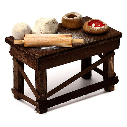 Neapolitan Nativity scene accessory, pizza table 3