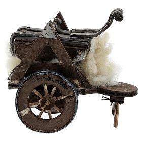 Neapolitan Nativity scene accessory, cart with wool carder