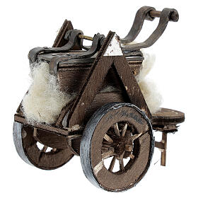 Neapolitan Nativity scene accessory, cart with wool carder