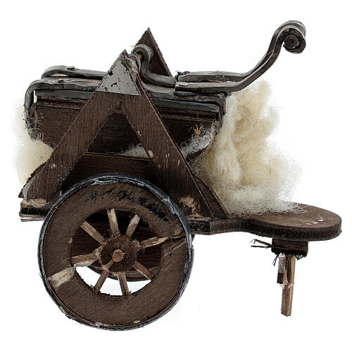 Neapolitan Nativity scene accessory, cart with wool carder 1