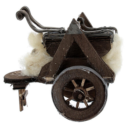 Neapolitan Nativity scene accessory, cart with wool carder 5